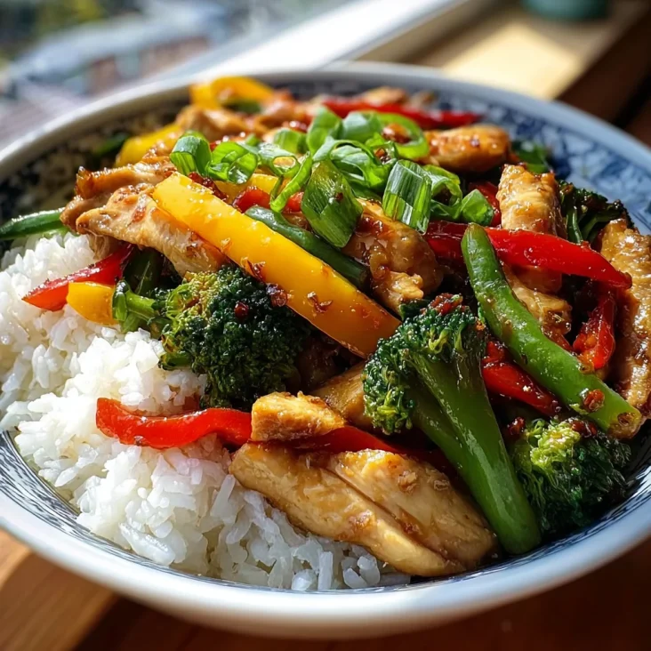 Garlic Chicken Stir-Fry with Rice